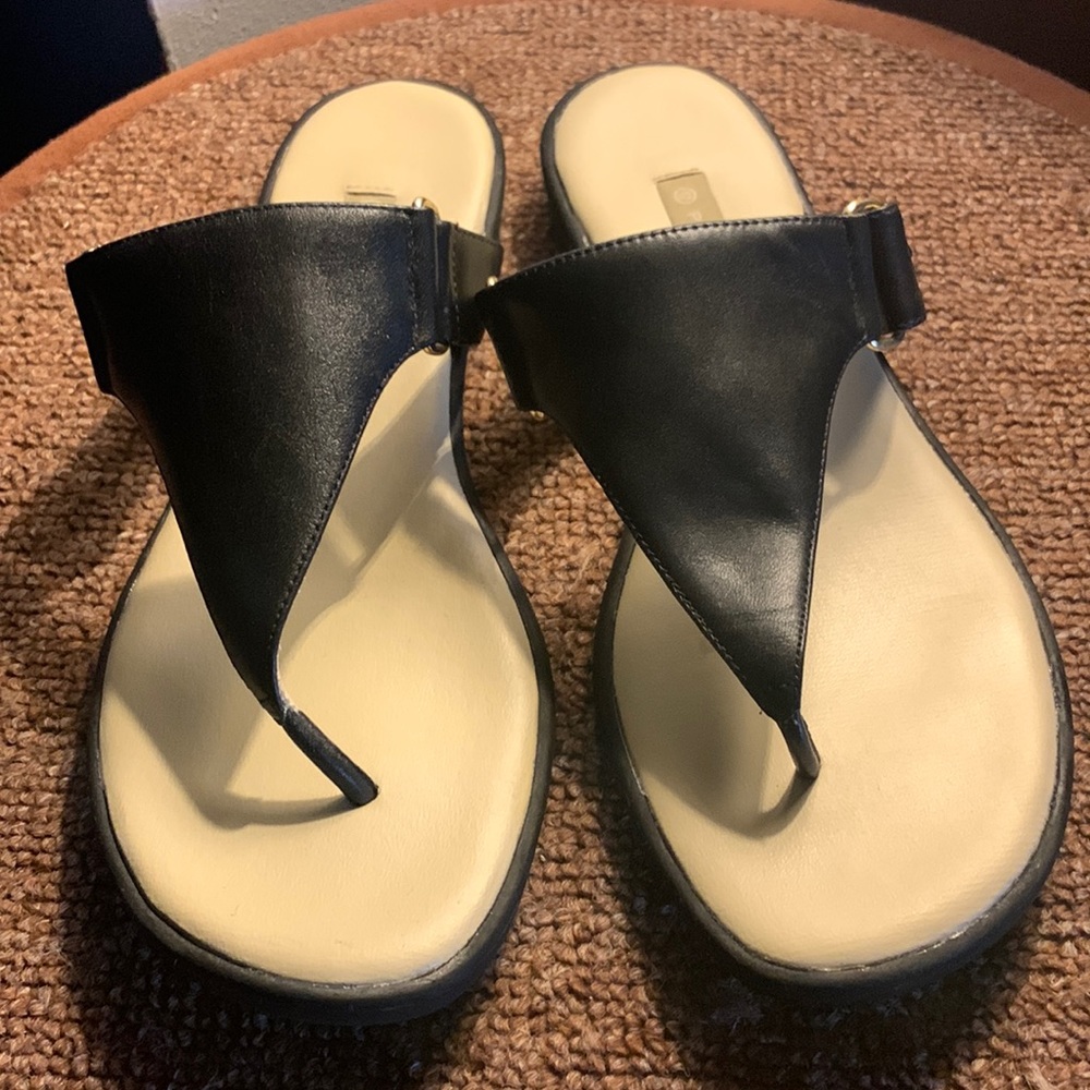 Partners Black Leather Sandals